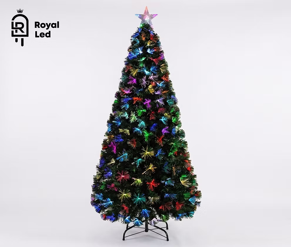 Árbol fibra óptica 7 colores 210 cm