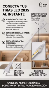 Cable con clavija conector 2835 para cinta LED 110 V — imagen 2