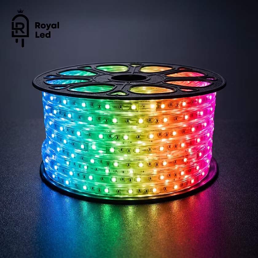 Cinta LED 110 V RGB 5050 rollo de 100 metros