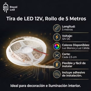 Cinta LED 12 V rollo de 5 metros — imagen 2