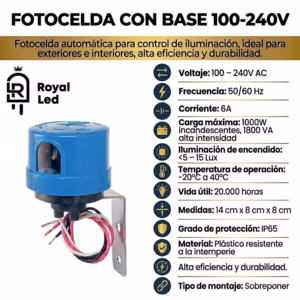 Fotocelda con base 1000 W — imagen 2