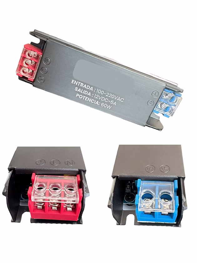 Fuente de poder metálica 12 V 5 A