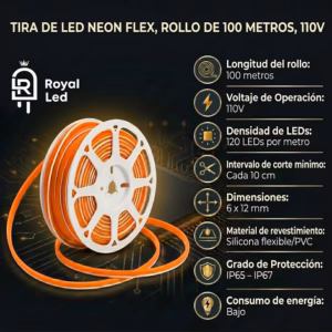 Neón LED flex 110 V rollo de 100 metros — imagen 2