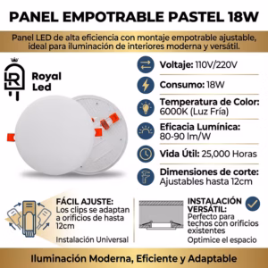 Panel incrustar pastel 18 W — imagen 2