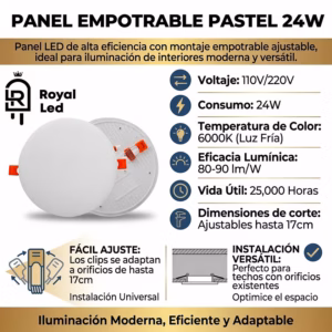 Panel incrustar pastel 24 W — imagen 2