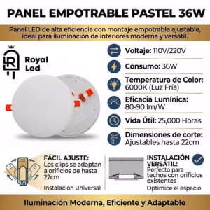 Panel incrustar pastel 36 W — imagen 2