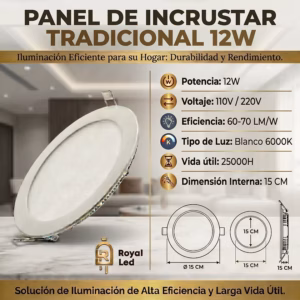 Panel incrustar tradicional 12 W — imagen 2