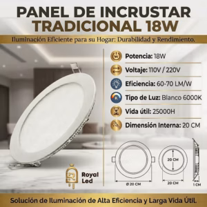 Panel incrustar tradicional 18 W — imagen 2