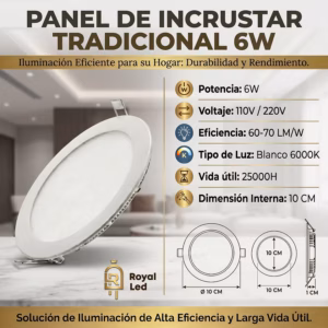 Panel incrustar tradicional 6 W — imagen 2