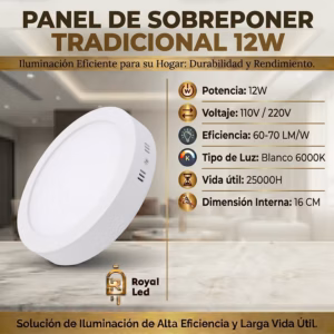 Panel sobreponer tradicional 12 W — imagen 2