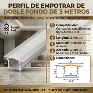 Perfil incrustar doble fondo 3 metros — imagen 2