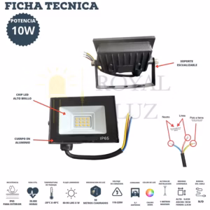 Reflector LED 10 W luz cálida — imagen 2