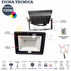 Reflector LED 100 W RGB — imagen 2