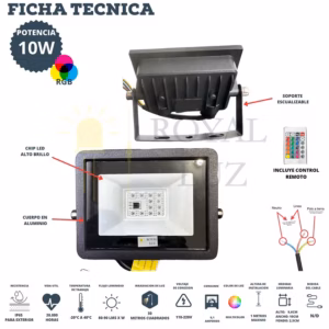 Reflector LED 10 W luz RGB — imagen 2