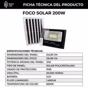 Reflector solar 200 W — imagen 2