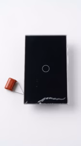Switch inteligente táctil Wi-Fi Google Home y Alexa color negro (1 botón)